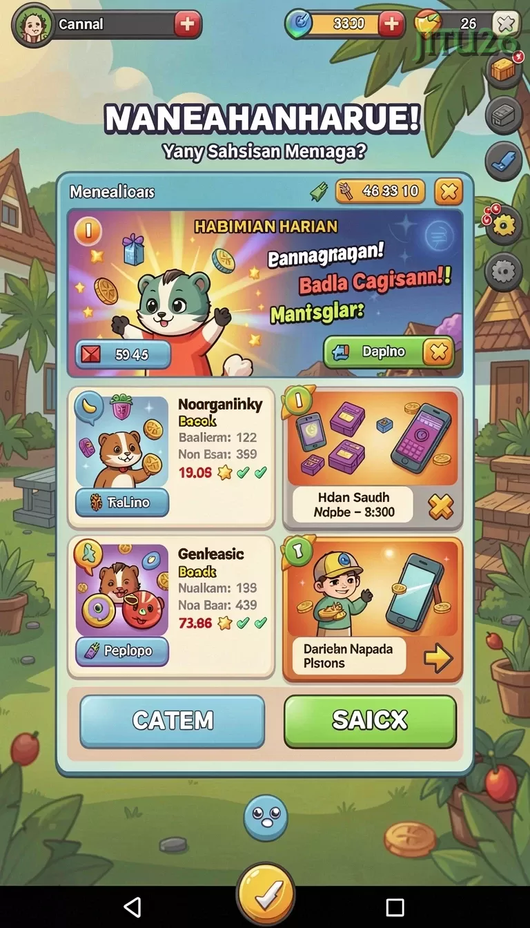 Cuplikan layar 8QR — menu navigasi