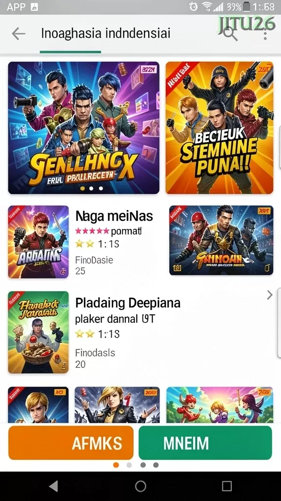 Cuplikan layar EVENTS — menu navigasi